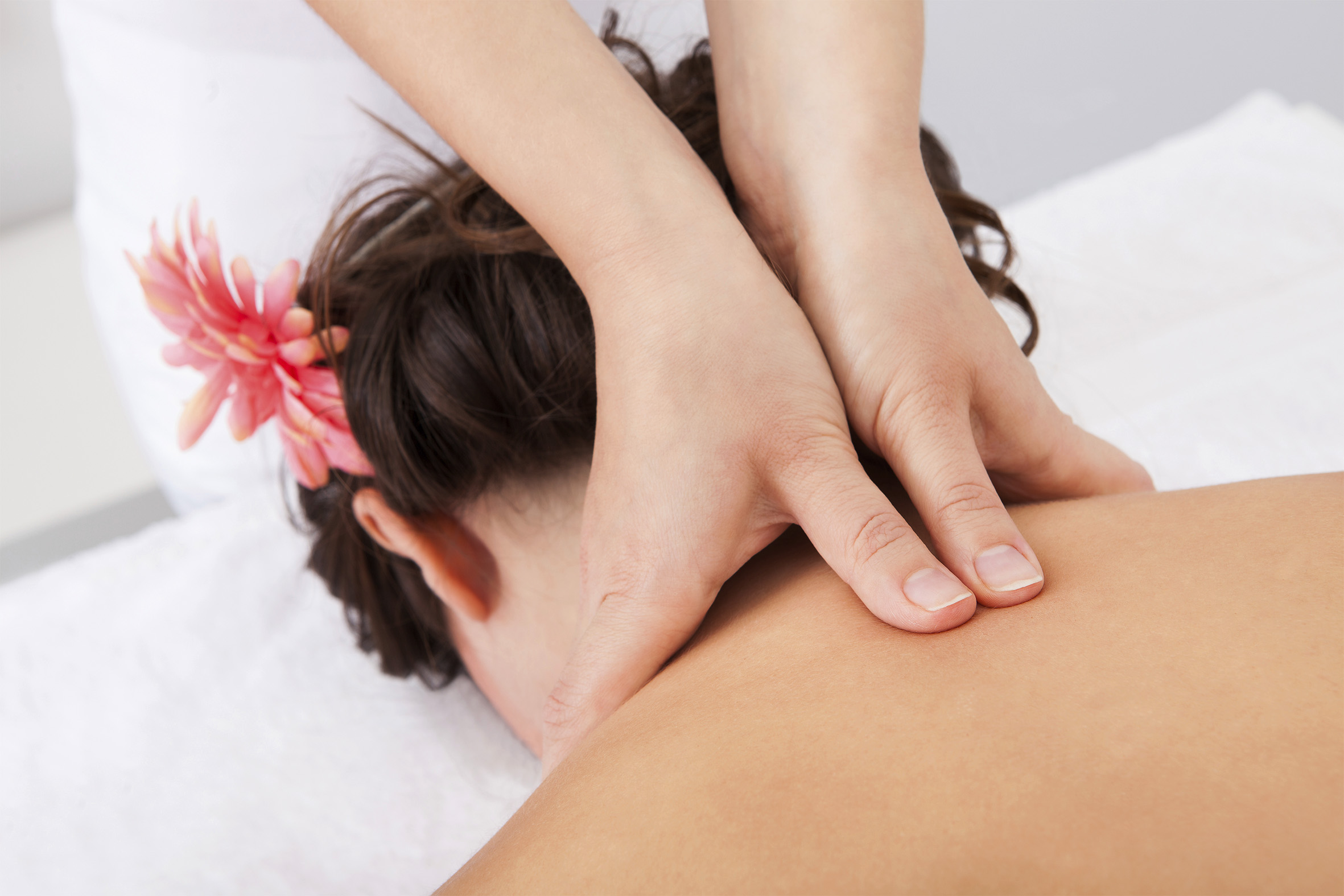 Woman Getting Treatment For Her Neck